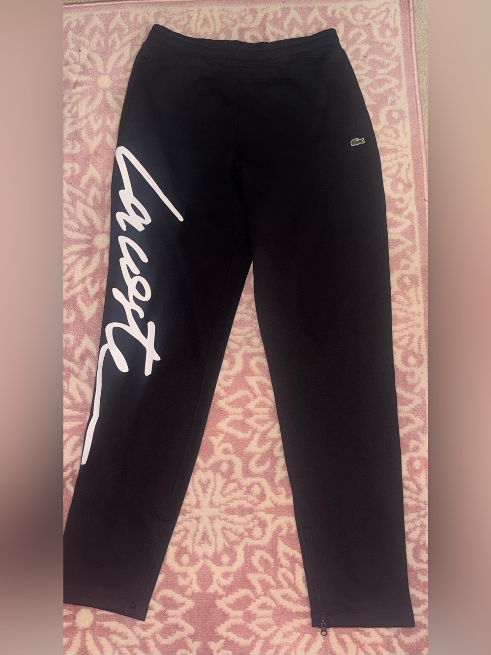 Lacoste Live Unisex Black Logo Jogger Pants Size Small